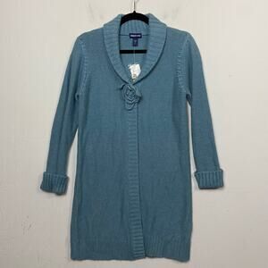 Limited Too Youth Blue Longline Duster Cardigan Sweater Size Extra Large NWT
